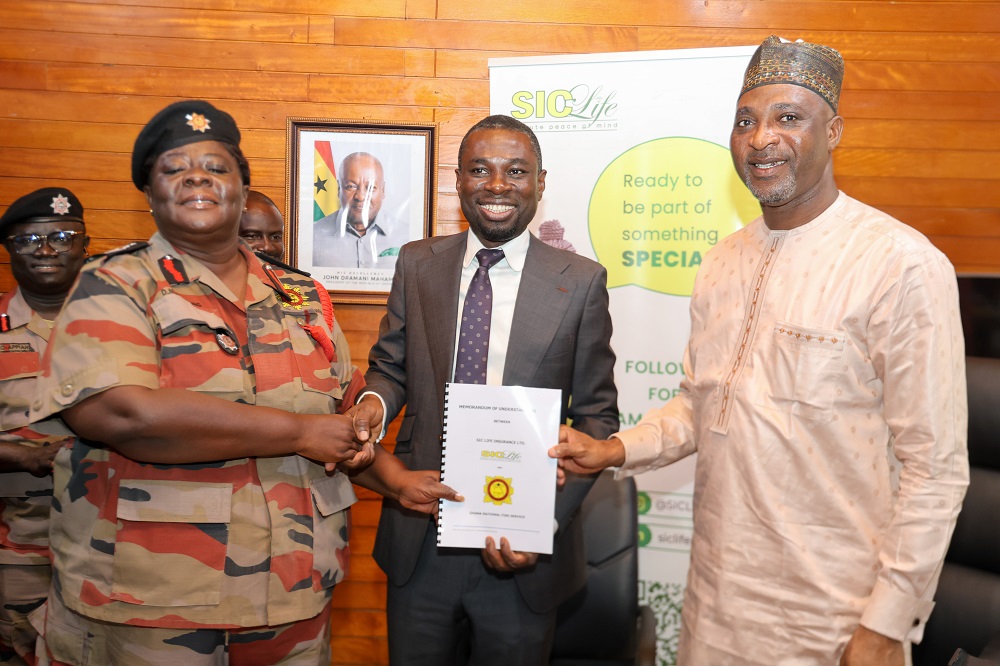 SIC Life and Ghana National Fire Service (GNFS) signing of MOU at the Ministry of Interior.